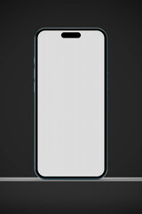 Smartphone screen display mockup on dark elegant background