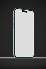 Smartphone screen display mockup on dark elegant background