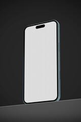 Smartphone screen display mockup on dark elegant background