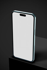 Smartphone screen display mockup on dark elegant background