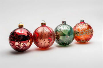 Collage Christmas ball-full color christmas ball on white