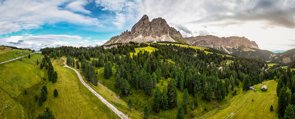 view of the dolomites on the Erbe Pass, Italy