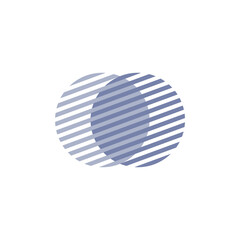 An abstract logo of two circles made of lines connected together 