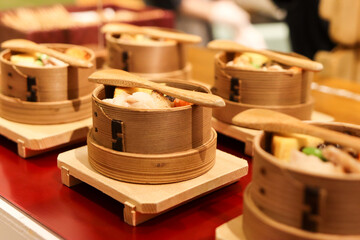 大量のわっぱめし