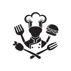 a chef  of silhouette vector illustration