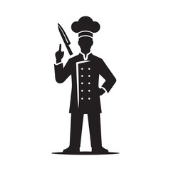 a chef  of silhouette vector illustration
