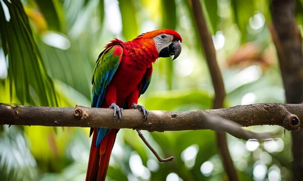 Parrot perched on a branch