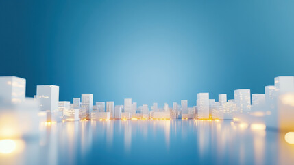 Obraz premium Symmetrical Futuristic City Nightscape