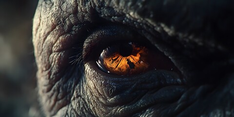 A Close Up Of An Old Creatures Fiery Eye
