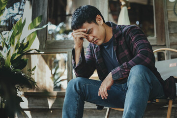 domestic,sad serious illness man.depressed emotion panic attacks alone sick people fear stressful crying.stop abusing violence,help person with health anxiety,thinking bad frustrated exhausted