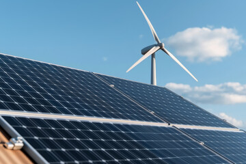 Renewable energy sources like solar panels and wind turbines