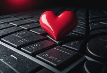 valentine's day in black and red , gothic style illustration