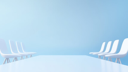 Minimalist White Conference Chairs Arrangement