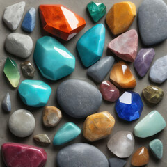 Texture of colorful stones on the ground.
