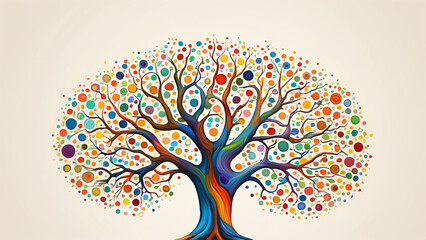 Fototapeta premium colorful tree with many circles