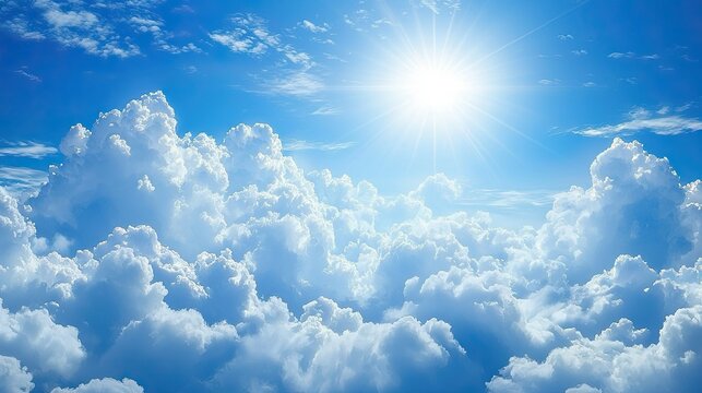 Witness majestic clouds rolling under bright sun open sky nature photography serene atmosphere