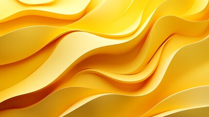 Obraz premium 3D render of a yellow abstract background wave, Abstract background 3d wave