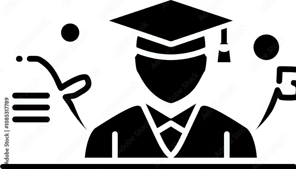 Leinwandbilder icon representing education on a white background used in mobile and web app design, develo_1(357)