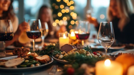 Obraz premium Festive Dinner Table with Delectable Feast