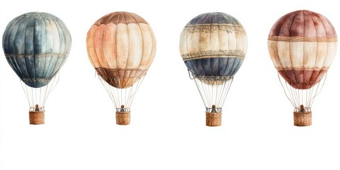 Vintage Hot Air Balloons Quartet 