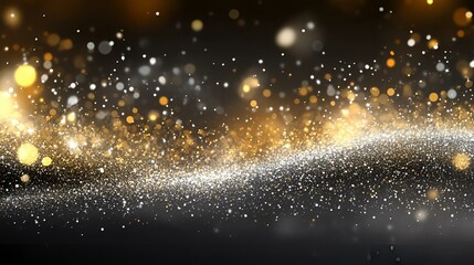 Obraz premium Gold and Silver Glitter Wave Creating Luxurious Sparkling Effect