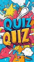 Fototapeta premium Quiz Show: A bold and vibrant graphic design featuring the word 