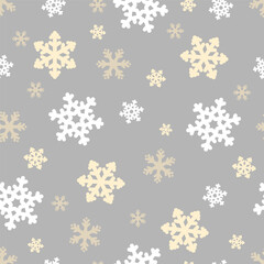 Winter seamless pattern with snowflakes, simple print background wrapping paper design