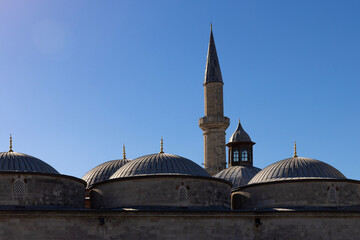 The old mosque built in the city of Edirne during the Ottoman period