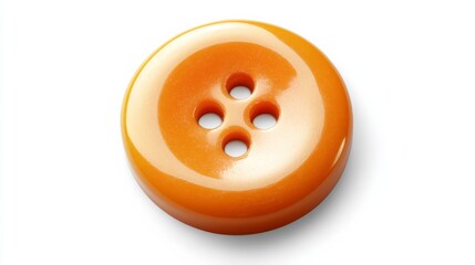 Obraz premium A Close-up of a Shiny Orange Button 