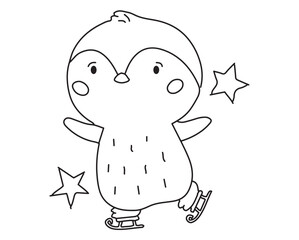 Penguin Coloring Page for kids 031