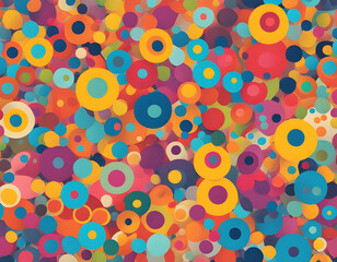 colorful Polka Dots Art with cool isolated pop art style background