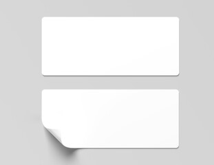 Blank rectangular sticker mockup isolated. Large label template. 3D rendering