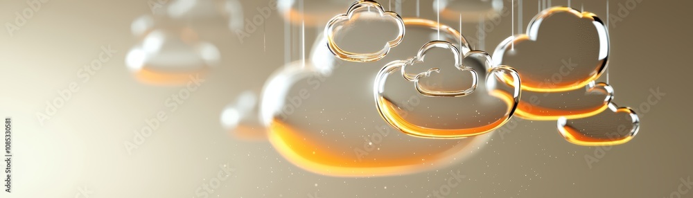 Poster transparent cloud as streamlined cloud deployment process featuring transparent overlay icons for en