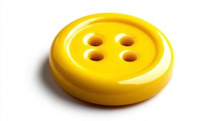 Fototapeta premium Sunny Yellow Button: A vibrant, cheerful yellow button, perfect for adding a pop of color to your designs. Its simple yet striking design makes it ideal for various projects. 