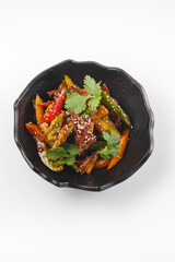 Fresh and delicious salads with dressing