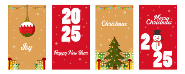 Happy New Year 2025 season Greeting template for banner, poster and designing