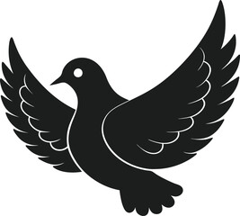 Flying Dove Silhouette Vector Illustration Symbolizing Love and Peace