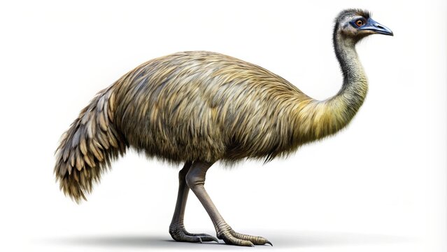 Full Body Front View of a Moa Bird Isolated on  Background for Creative Projects, Illustrations, and Educational Purposes