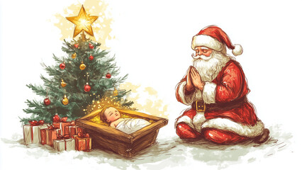 Santa’s Prayer: A Heartwarming Tribute to Baby Jesus at Christmas