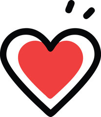 Red heart on white background illustration