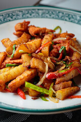 Dishes with meat and sauces