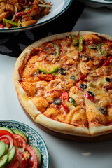 Fresh and juicy pizza with filling