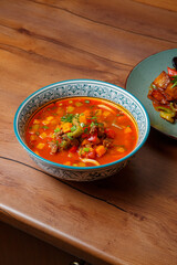 Fresh and tasty soup with filling