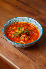 Fresh and tasty soup with filling