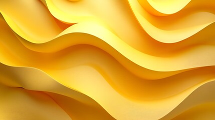 3D render of a yellow abstract background wave, Abstract background 3d wave