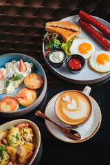 Delicious breakfast with interesting presentation