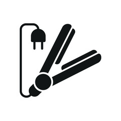 Hair straightener tool icon vector for beauty hair saloon in simple and modern concept design