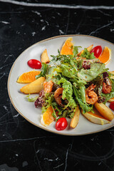 Fresh and tasty salad with dressing