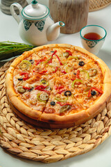 Fresh and juicy pizza with filling