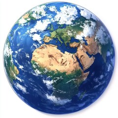 Stunning Detailed View of Earth from Space Showcasing Continents, Oceans, and Beautiful Cloud Patterns, Perfect for Educational and Creative Projects